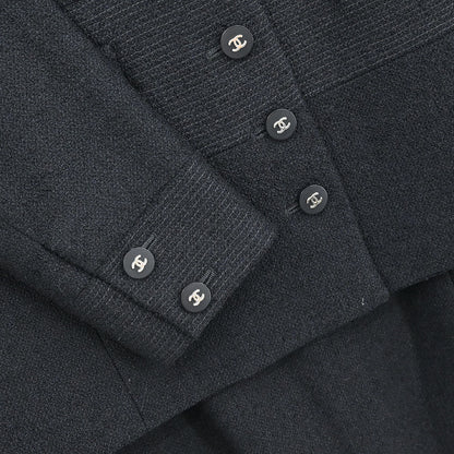 Chanel 1996 Setup Suit Jacket Skirt Black #38