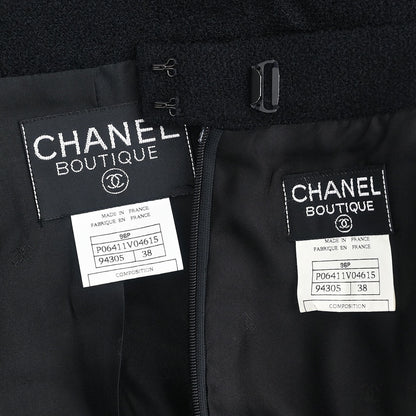 Chanel 1996 Setup Suit Jacket Skirt Black #38