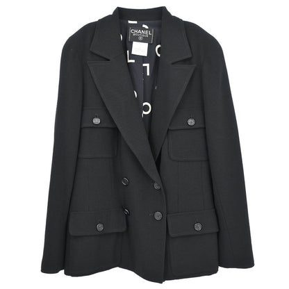 Chanel 1997 Double Breasted Jacket Black #38