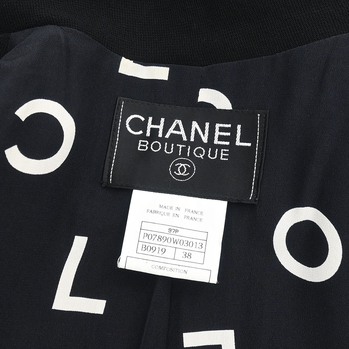 Chanel 1997 Double Breasted Jacket Black #38