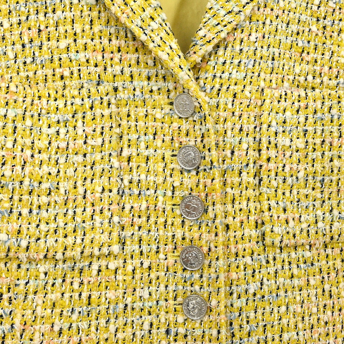 Chanel 1996 Single Breasted Jacket Coat Yellow #40