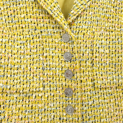 Chanel 1996 Single Breasted Jacket Coat Yellow #40