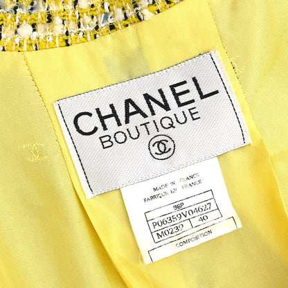 Chanel 1996 Single Breasted Jacket Coat Yellow #40
