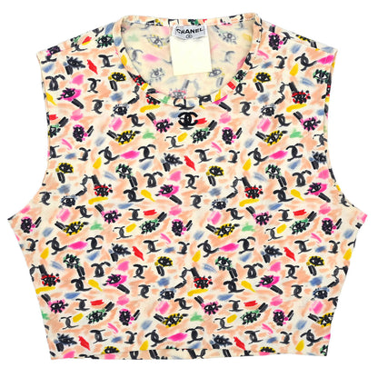 Chanel Sleeveless Cropped Tank Top White #38