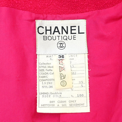Chanel Setup Suit Jacket Skirt Pink Black #36