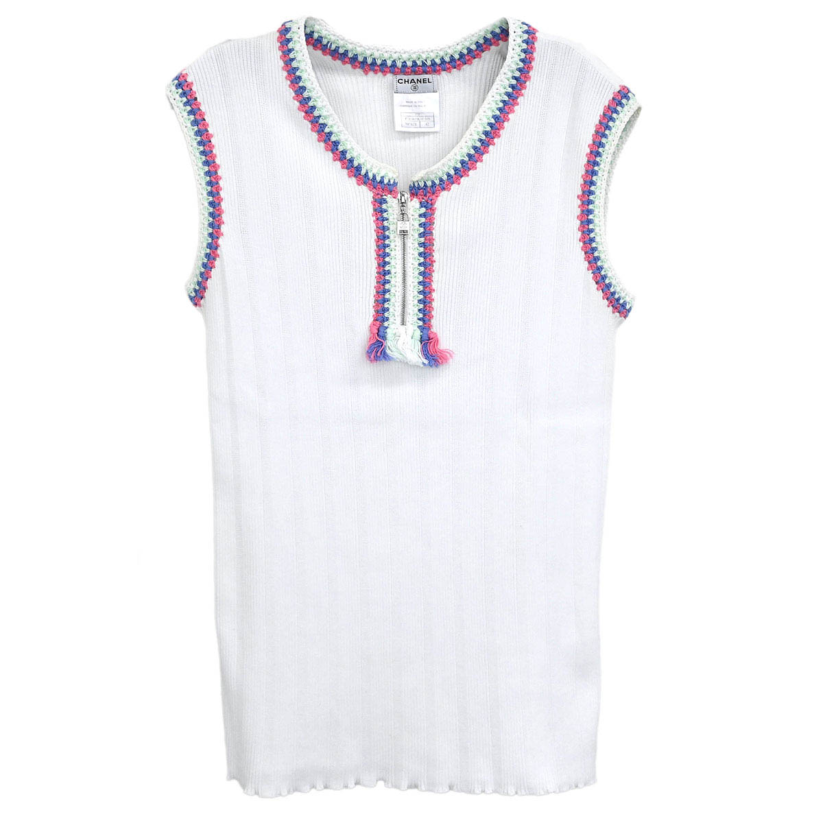 Chanel 2007 Sleeveless Top White #42