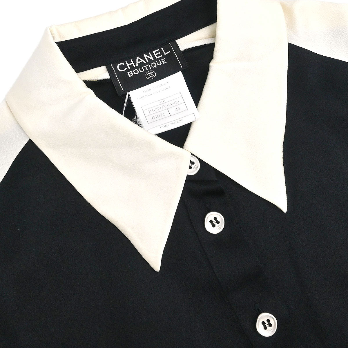 Chanel 1998 Blouse Shirt Black #44