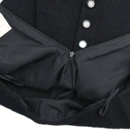 Chanel 1995 Setup Suit Jacket Skirt Black #40