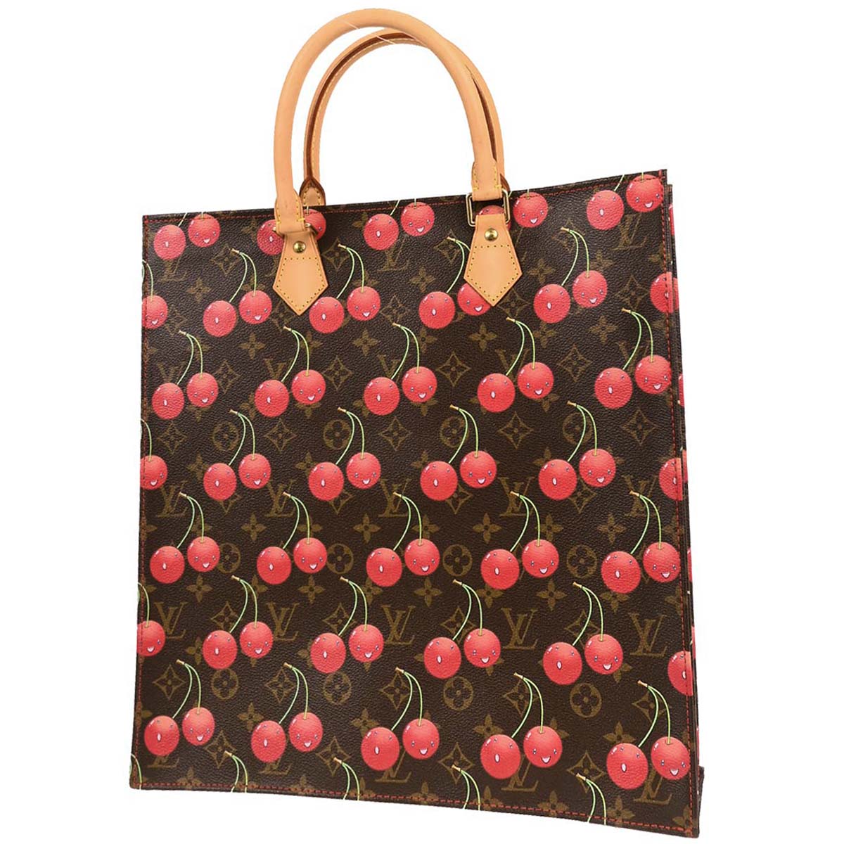 Louis Vuitton 2005 Monogram Cherry Sac Plat Tote Handbag M95010