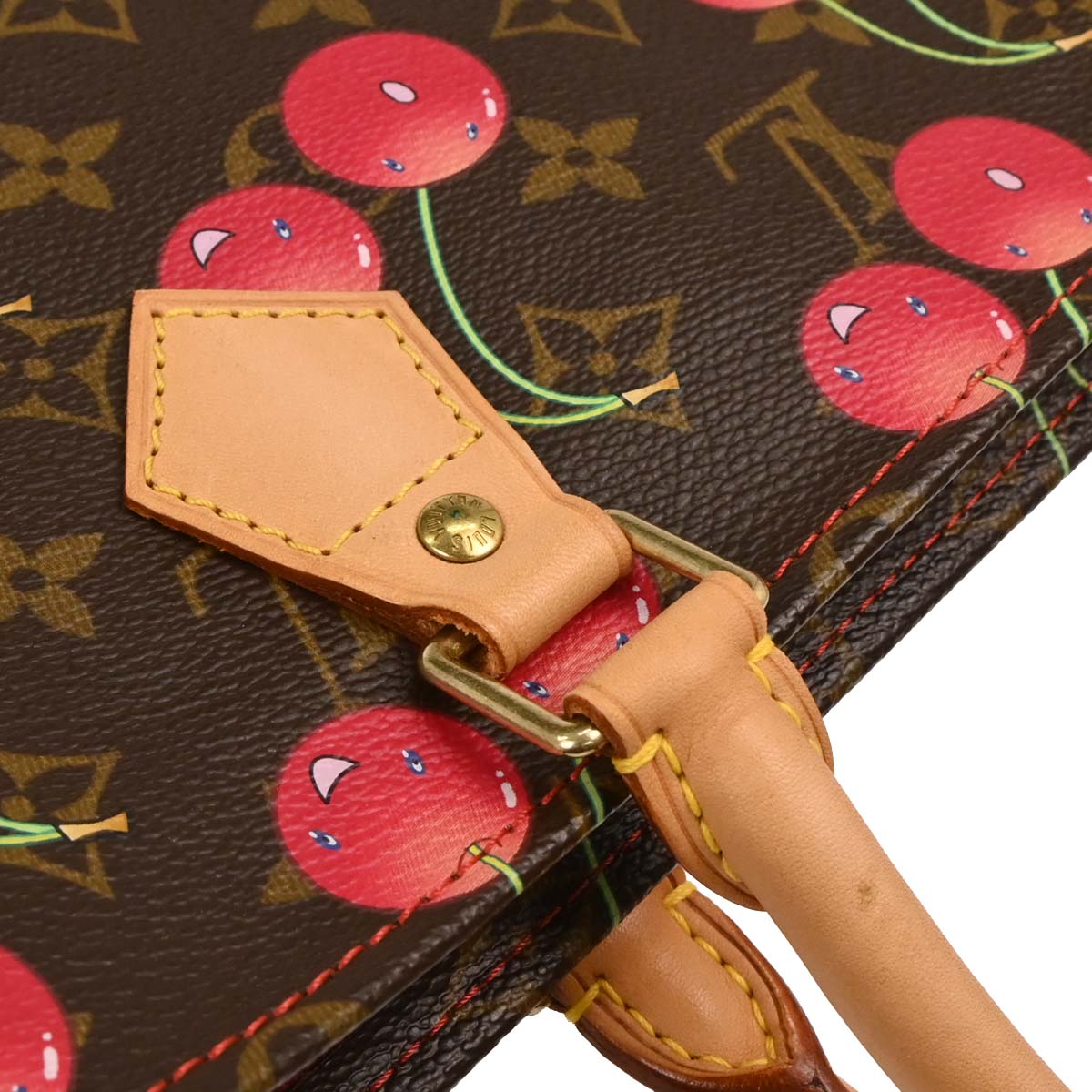 Louis Vuitton 2005 Monogram Cherry Sac Plat Tote Handbag M95010