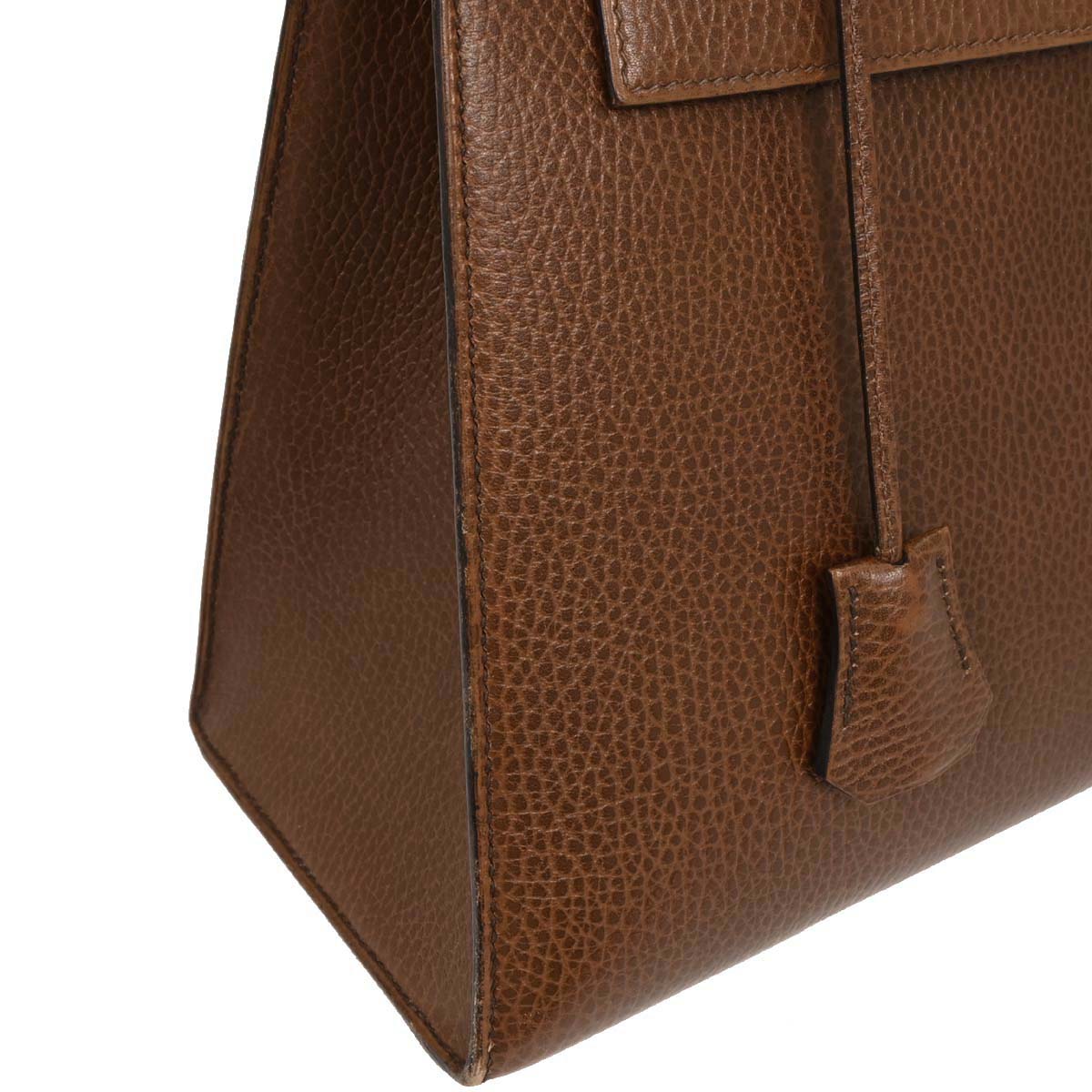 Hermes Marron Fonce Ardennes Kelly 32 Sellier Handbag