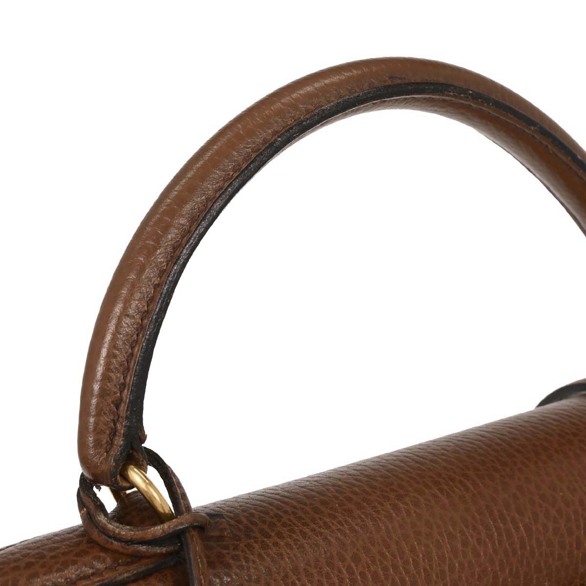 Hermes Marron Fonce Ardennes Kelly 32 Sellier Handbag