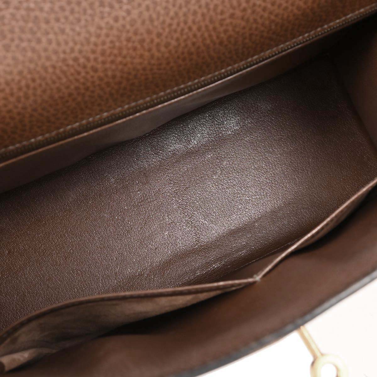 Hermes Marron Fonce Ardennes Kelly 32 Sellier Handbag