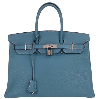 Hermes 2004 Blue Jean Togo Birkin 35 Handbag