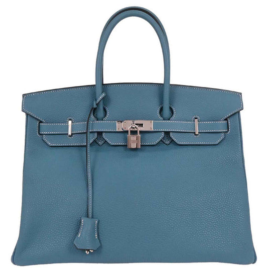 LApopup Hermes Blue Jean Togo Birkin 35 Handbag