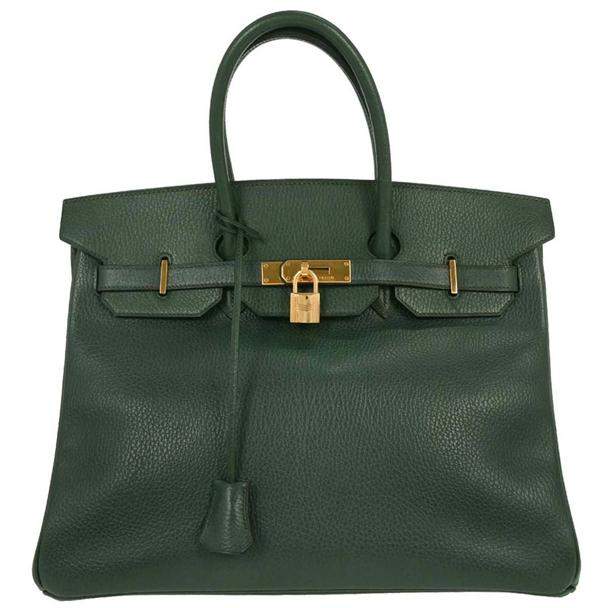 Hermes Vert Fonce Ardennes Birkin 35 Handbag
