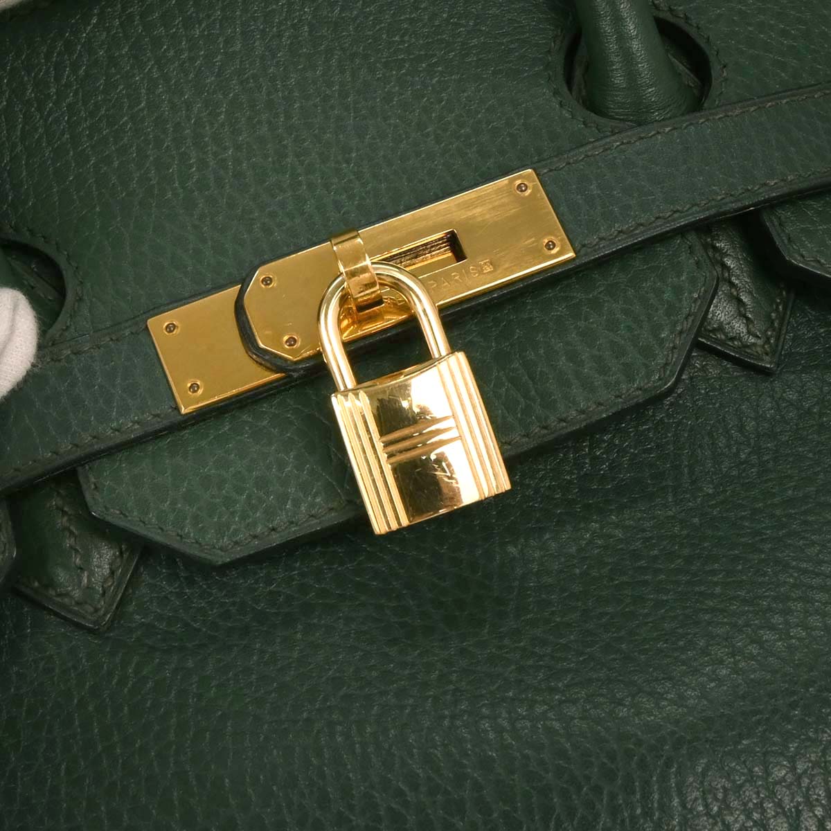 Hermes Vert Fonce Ardennes Birkin 35 Handbag