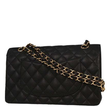 Chanel 2009-2010 Black Caviar Medium Classic Double Flap Shoulder Bag