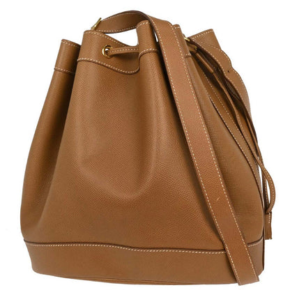 Hermes Courchevel Gold Market GM Bucket Drawstring Shoulder Bag