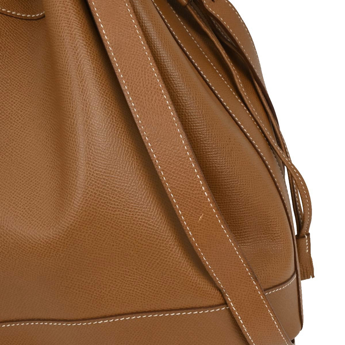 Hermes Courchevel Gold Market GM Bucket Drawstring Shoulder Bag