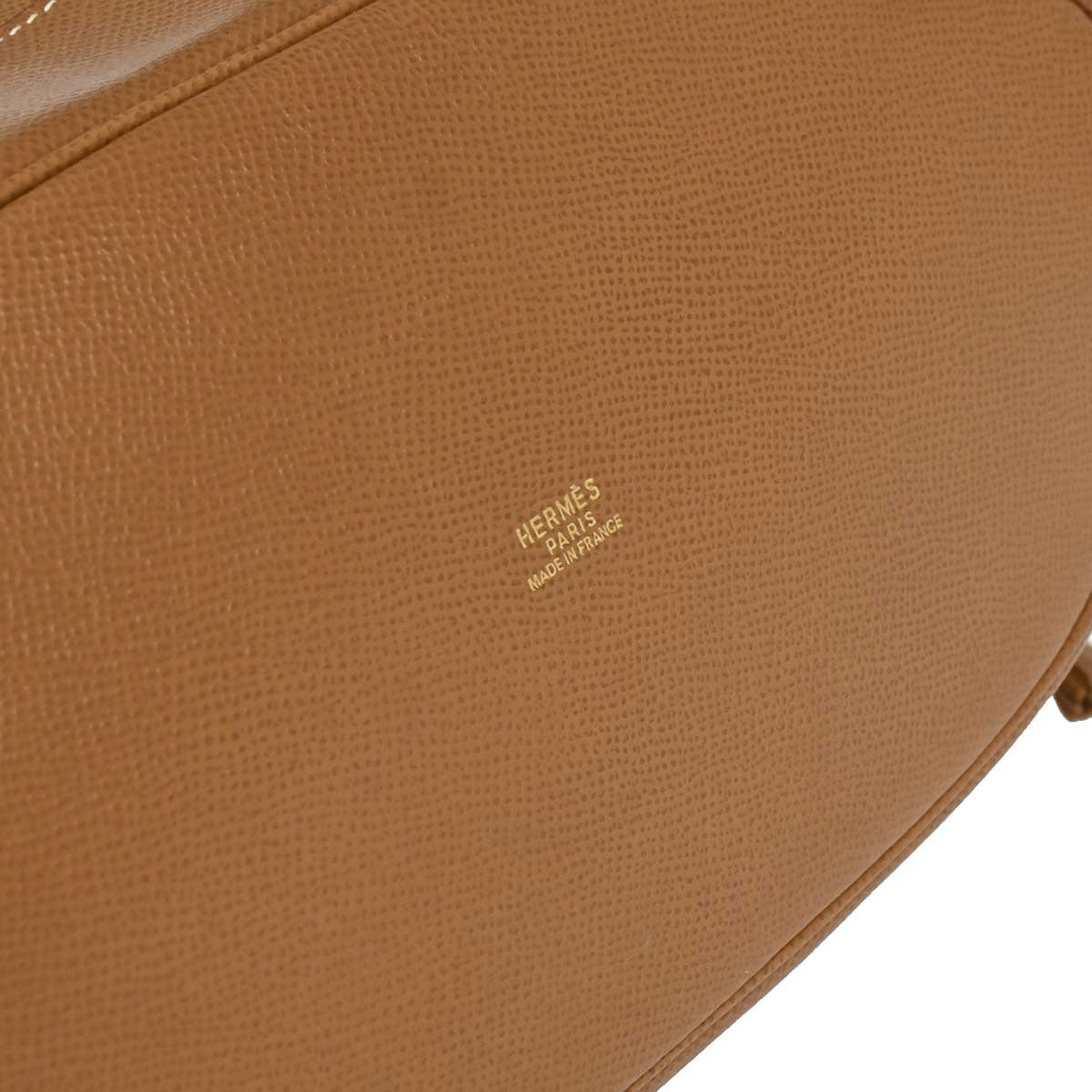 Hermes Courchevel Gold Market GM Bucket Drawstring Shoulder Bag