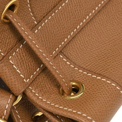 Hermes Courchevel Gold Market GM Bucket Drawstring Shoulder Bag