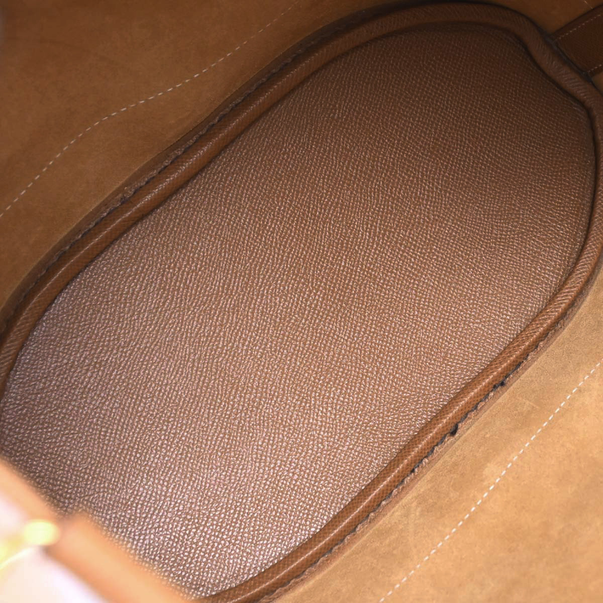 Hermes Courchevel Gold Market GM Bucket Drawstring Shoulder Bag