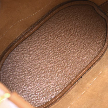 Hermes Courchevel Gold Market GM Bucket Drawstring Shoulder Bag