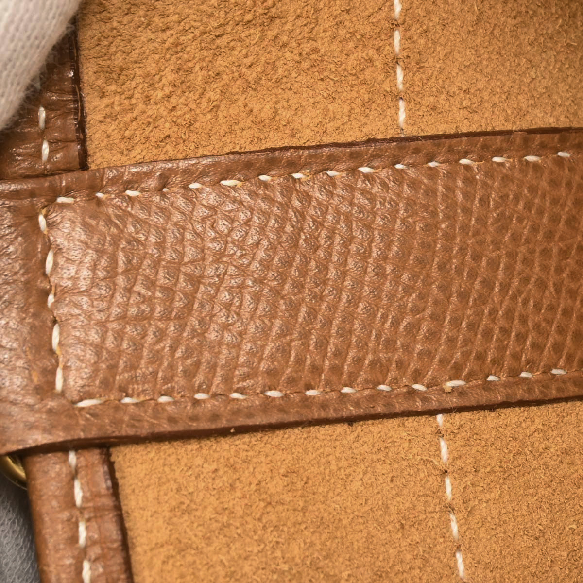 Hermes Courchevel Gold Market GM Bucket Drawstring Shoulder Bag