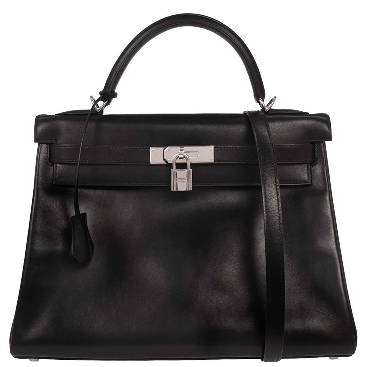 Hermes Black Box Calf Kelly 32 Retourne 2way Shoulder Handbag