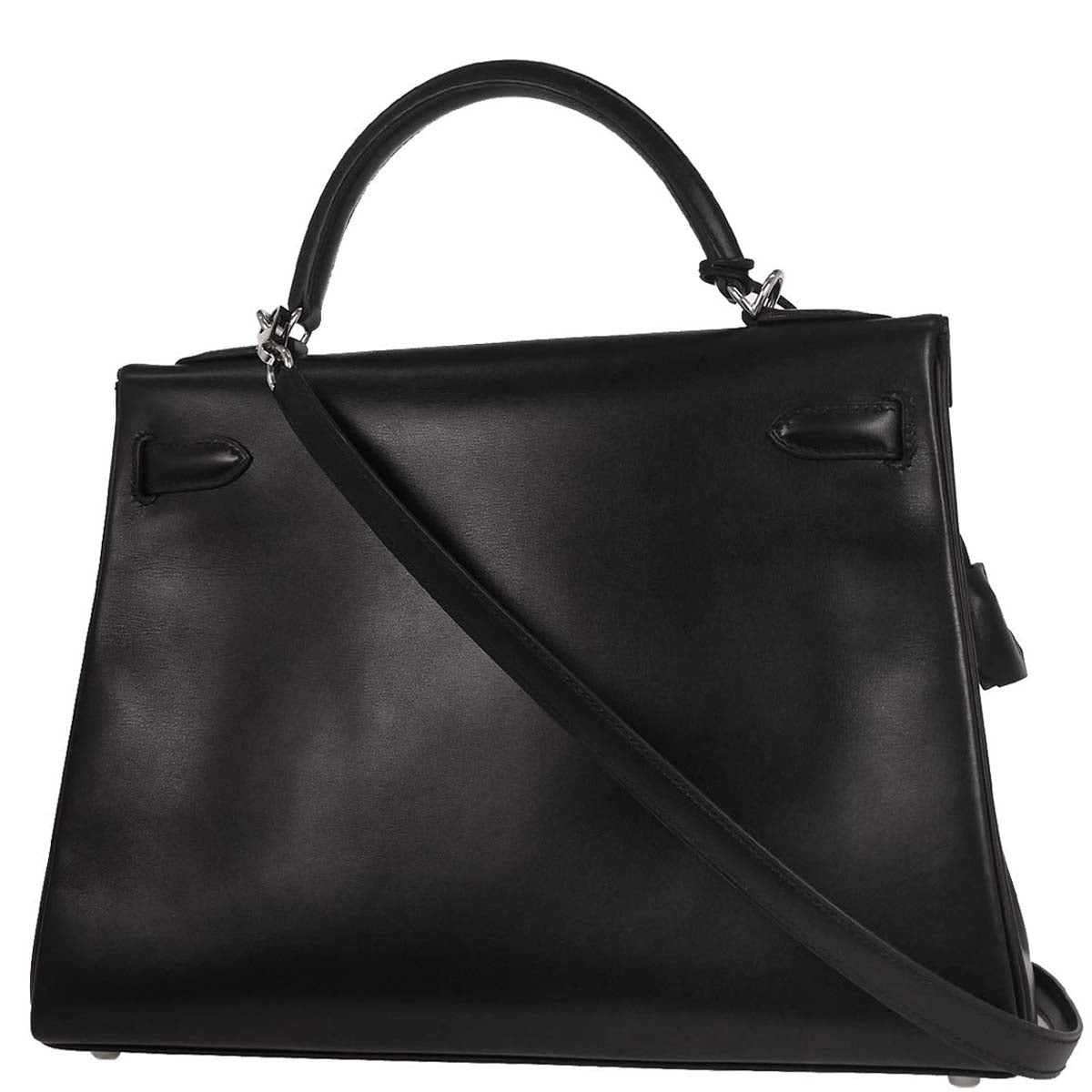 Hermes Black Box Calf Kelly 32 Retourne 2way Shoulder Handbag