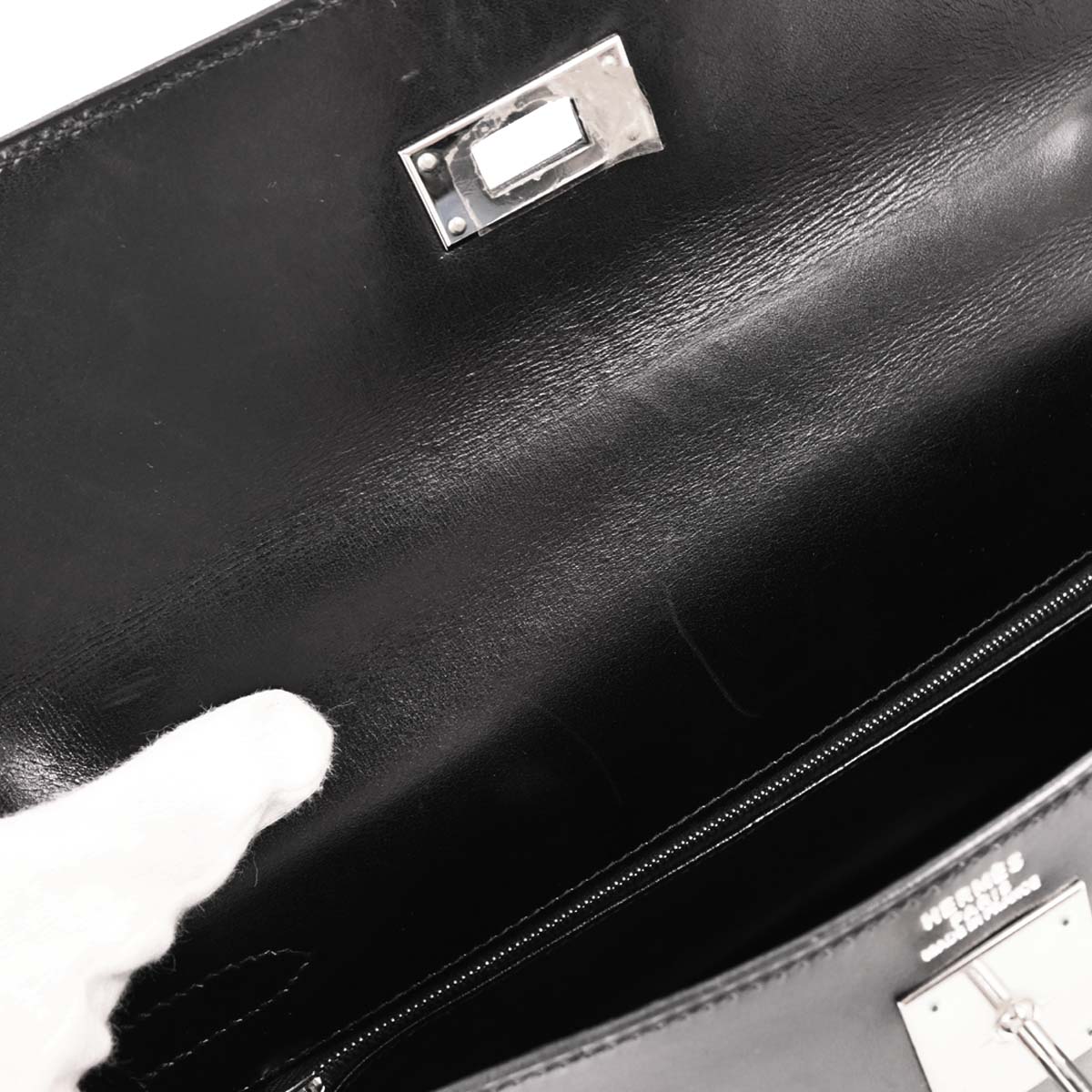 Hermes Black Box Calf Kelly 32 Retourne 2way Shoulder Handbag