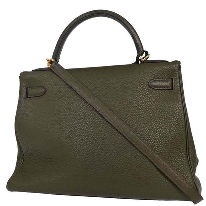 Hermes Olive Green Togo Kelly 32 Retourne Handbag
