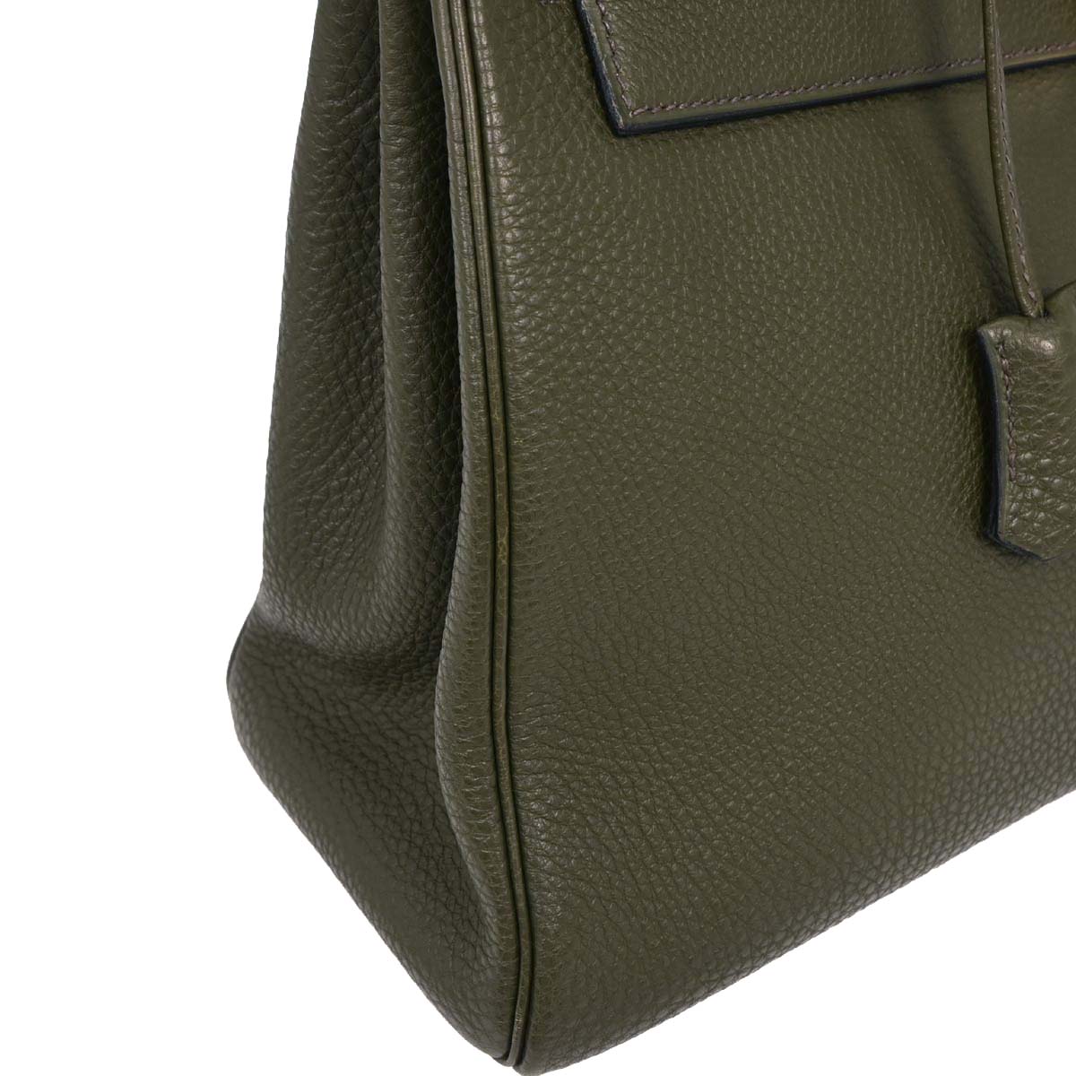 Hermes Olive Green Togo Kelly 32 Retourne Handbag