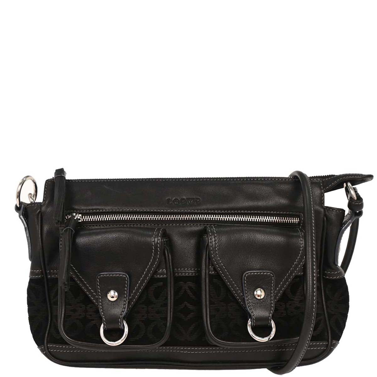 Loewe * Black Leather Shoulder Bag