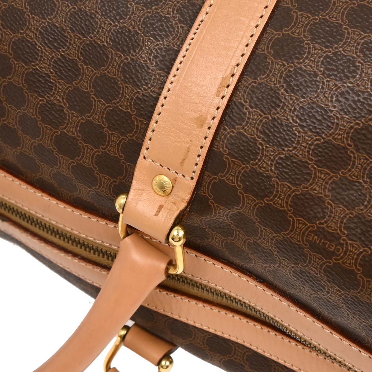 Celine Brown Macadam Duffle Handbag