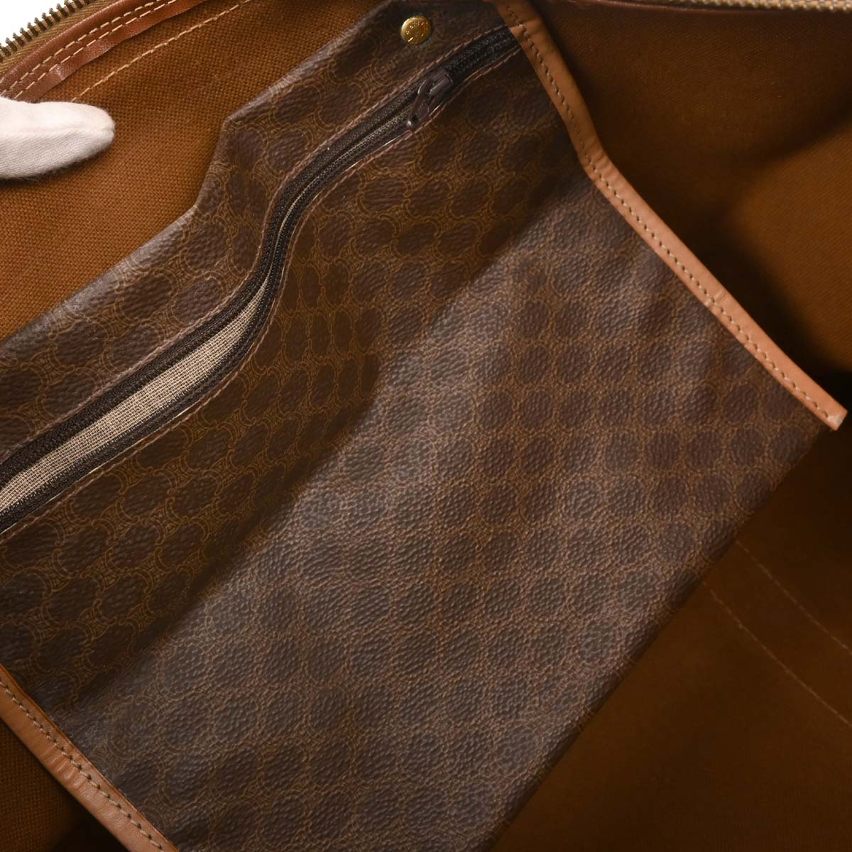 Celine Brown Macadam Duffle Handbag