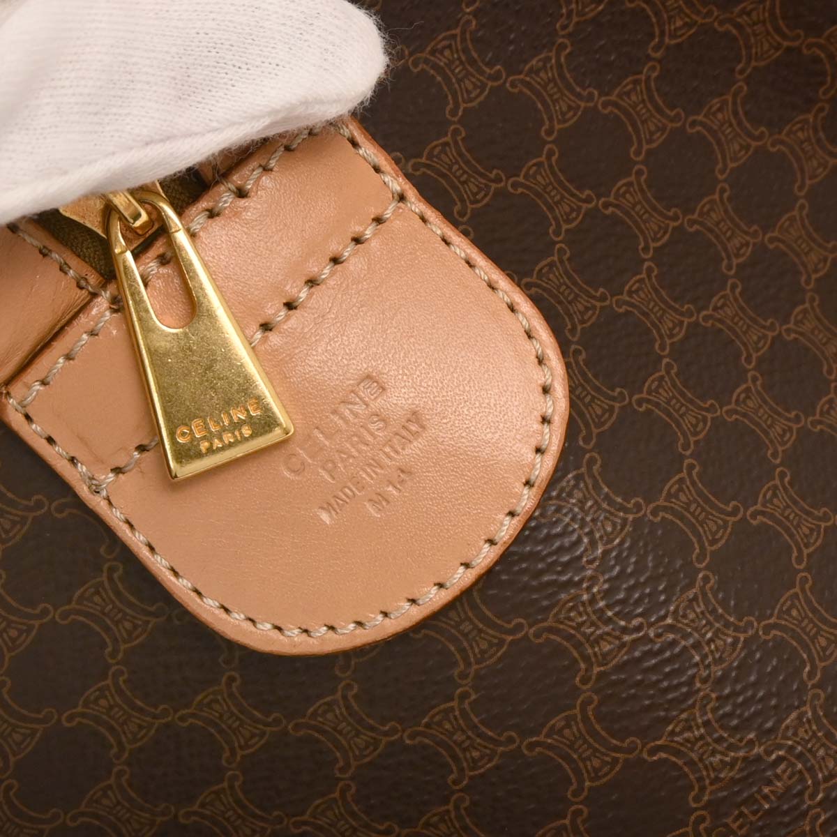 Celine Brown Macadam Duffle Handbag