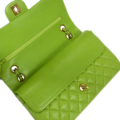 Chanel 2002-2003 Light Green Lambskin Medium Classic Double Flap Shoulder Bag