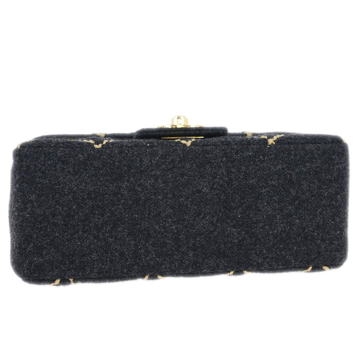 Chanel 2003-2004 Gray Wool Wild Stitch Shoulder Bag