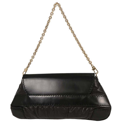 Gucci Black Leather Queen Chain Handbag