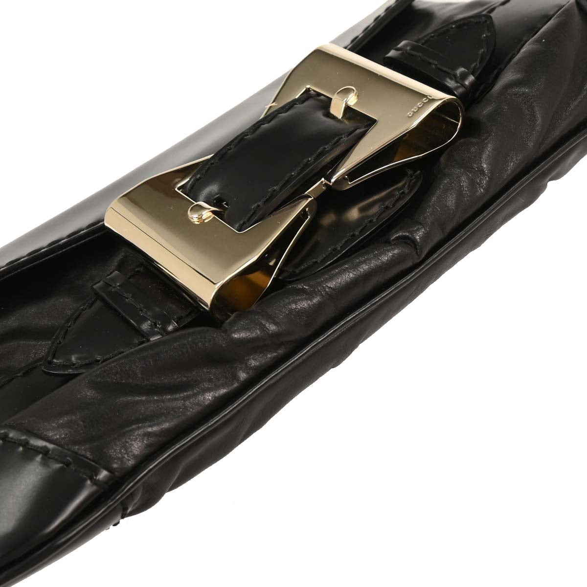 Gucci Black Leather Queen Chain Handbag