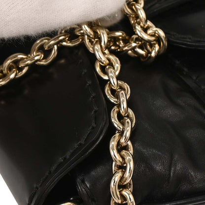 Gucci Black Leather Queen Chain Handbag