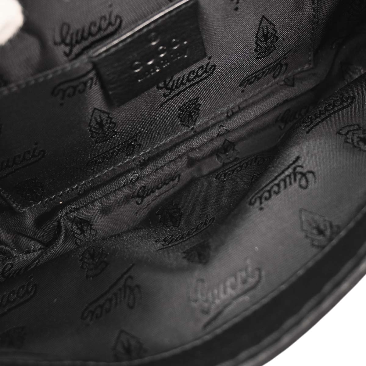 Gucci Black Leather Queen Chain Handbag