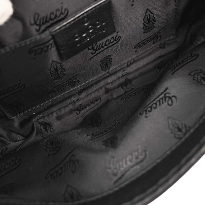 Gucci Black Leather Queen Chain Handbag