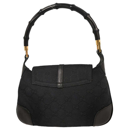 Gucci Black Bamboo GG Handbag