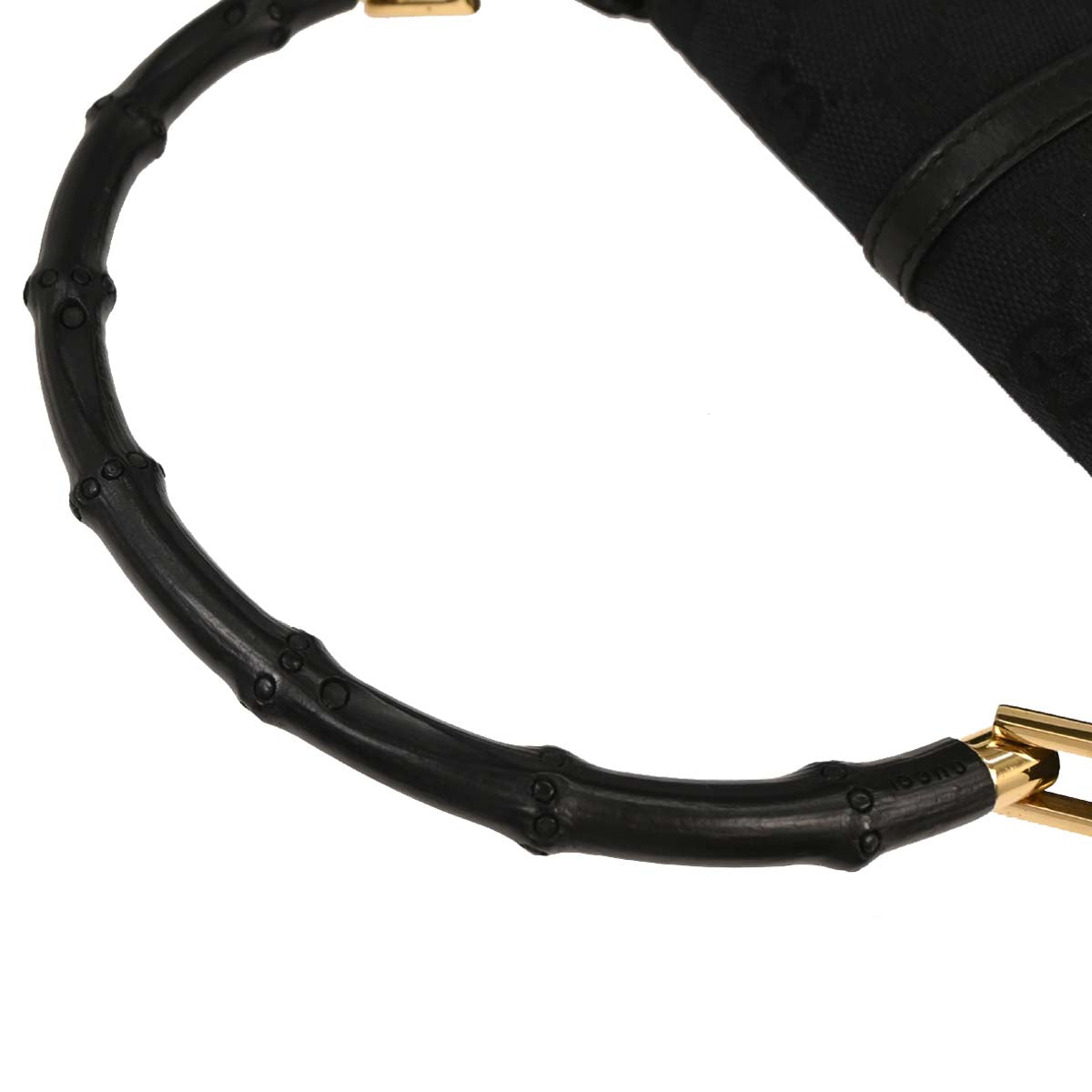 Gucci Black Bamboo GG Handbag