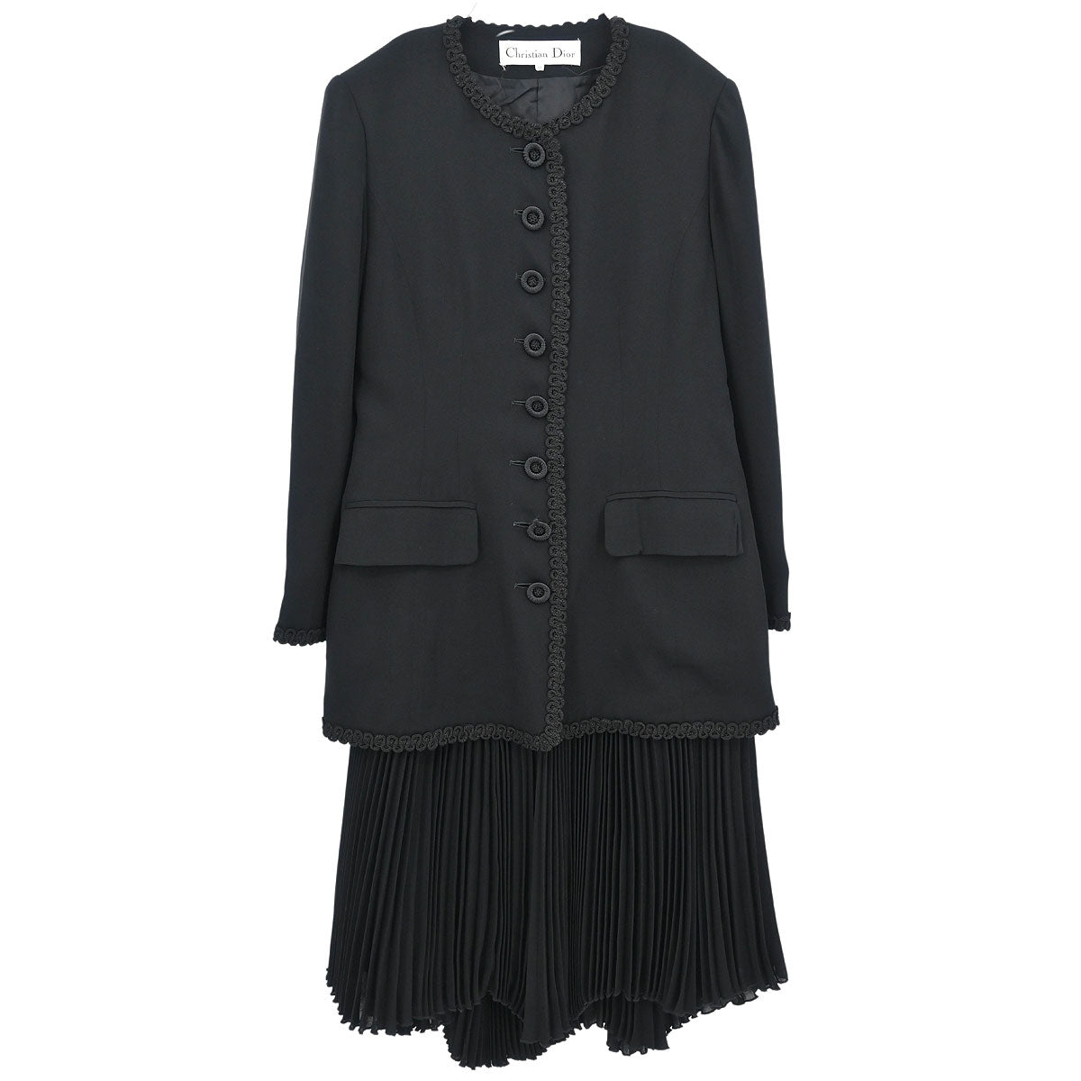 Christian Dior Setup Suit Jacket Skirt Black #38-40