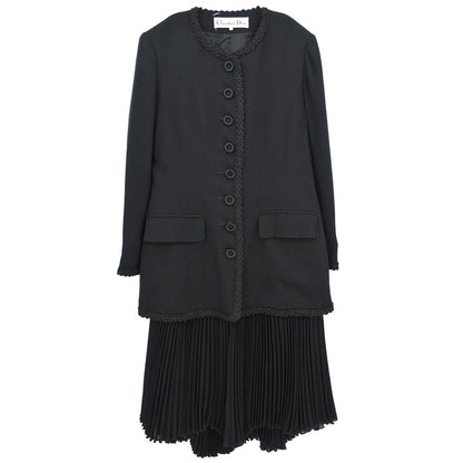 Christian Dior Setup Suit Jacket Skirt Black #38-40