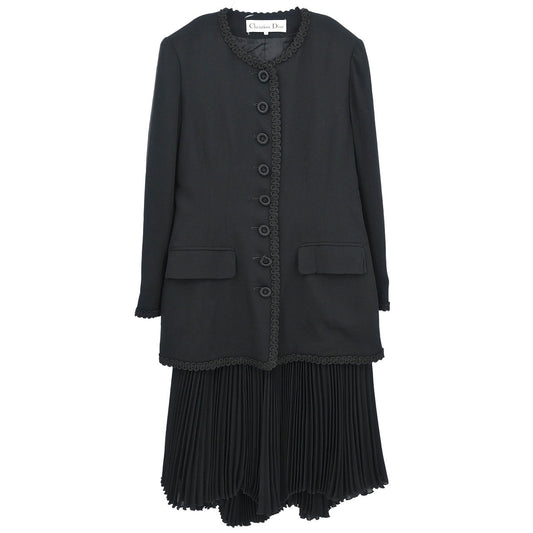 Christian Dior Setup Suit Jacket Skirt Black #38-40